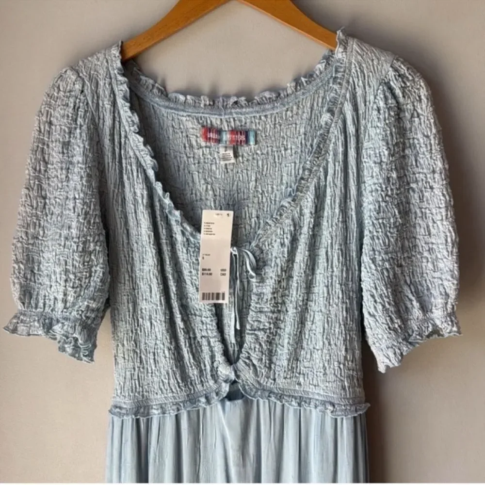 NWT Urban Outfitters Twee Picnic Time Midi Dress Blue